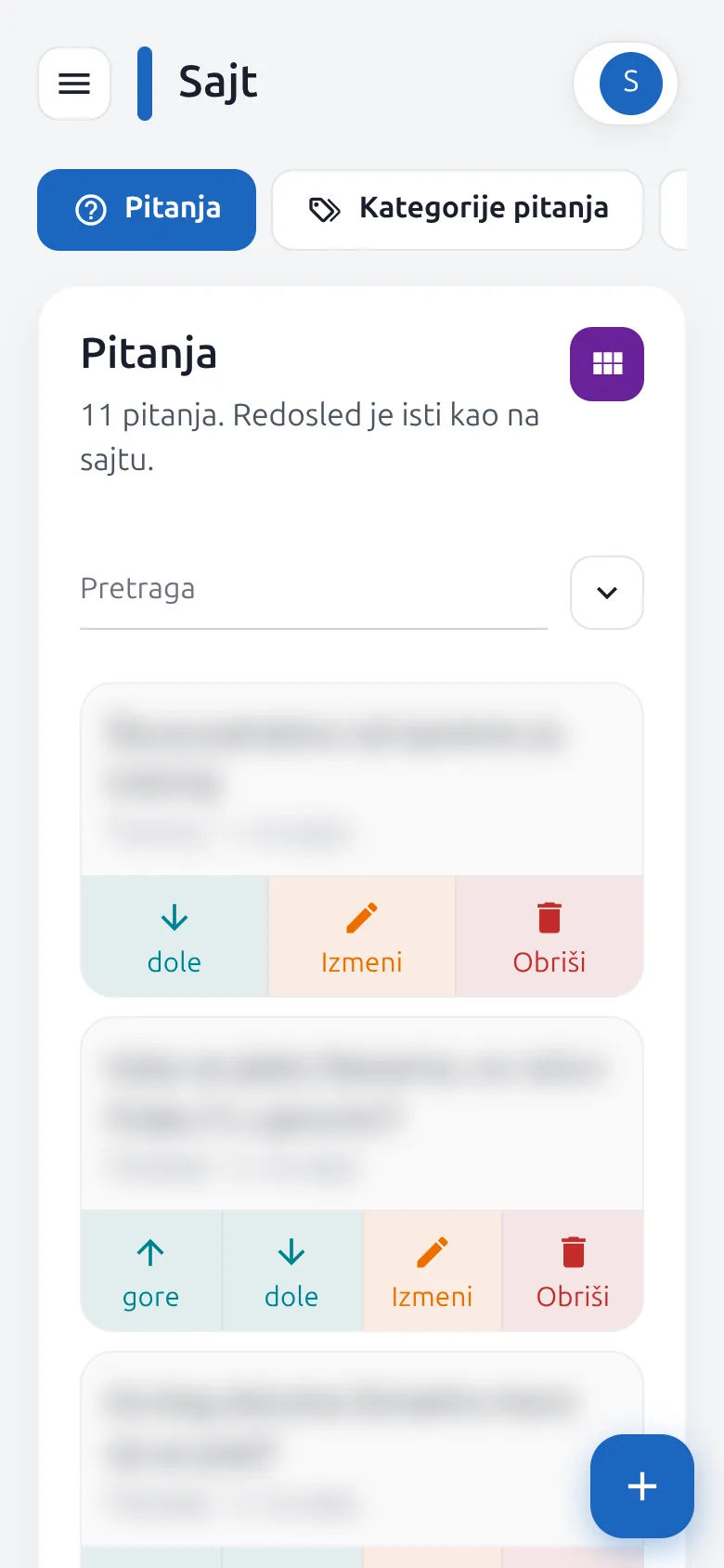 FAQs on the phone: cards and clear actions